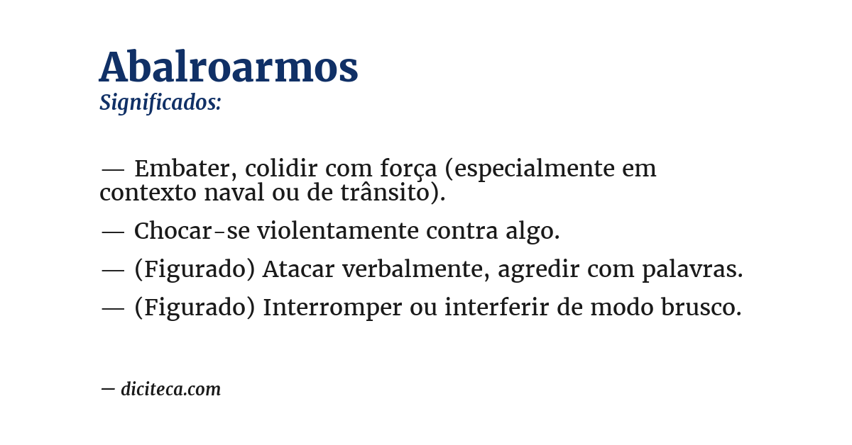 Significado de abalroarmos