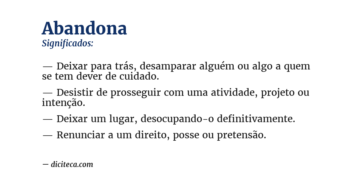 Significado de abandona
