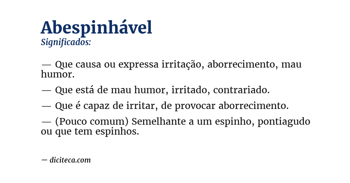 Significado de abespinhável