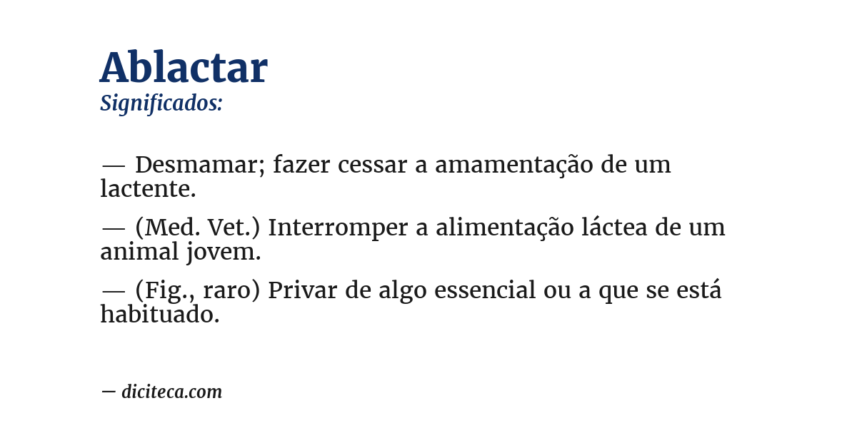 Significado de ablactar