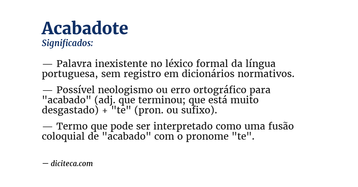 Significado de acabadote