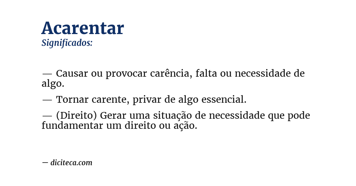 Significado de acarentar