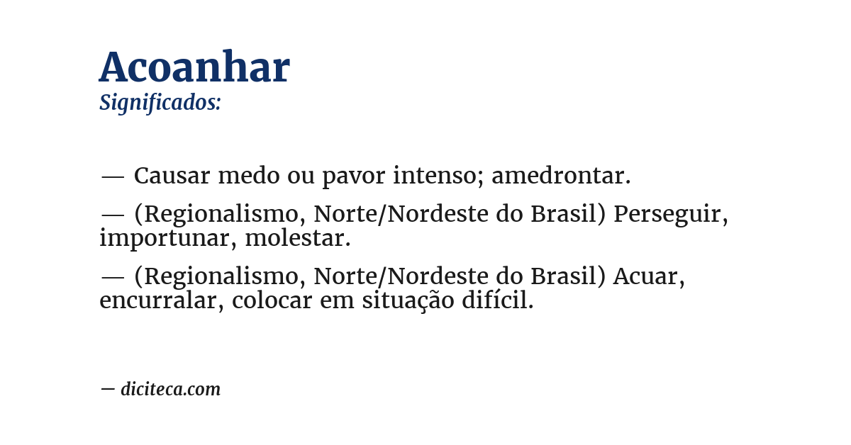 Significado de acoanhar