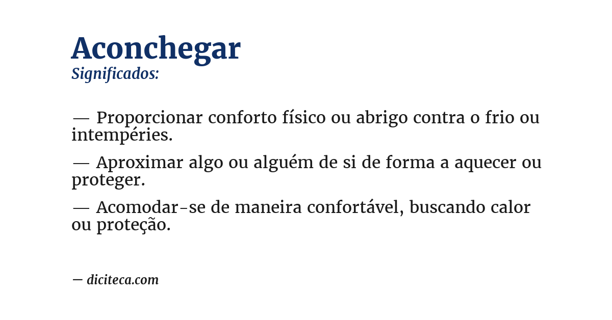 Significado de aconchegar