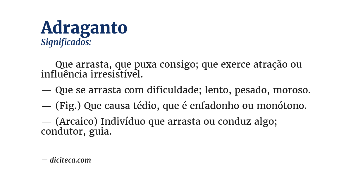 Significado de adraganto