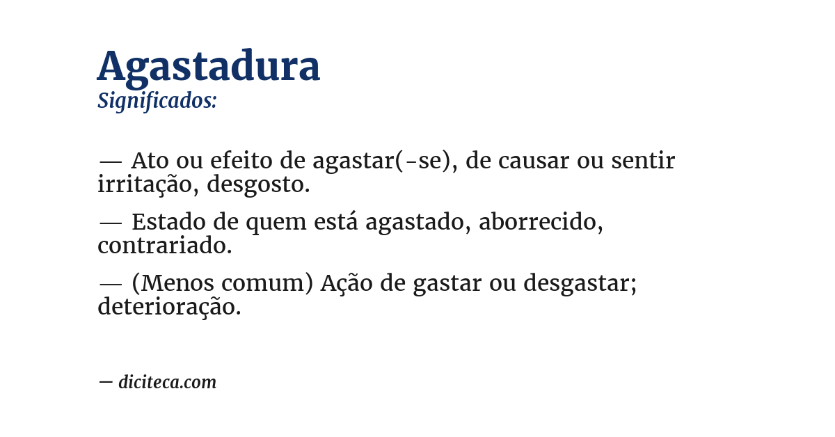 Significado de agastadura