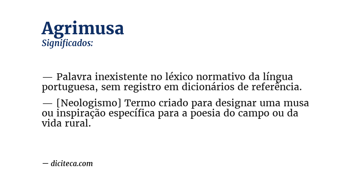 Significado de agrimusa