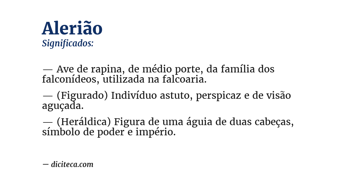 Significado de alerião
