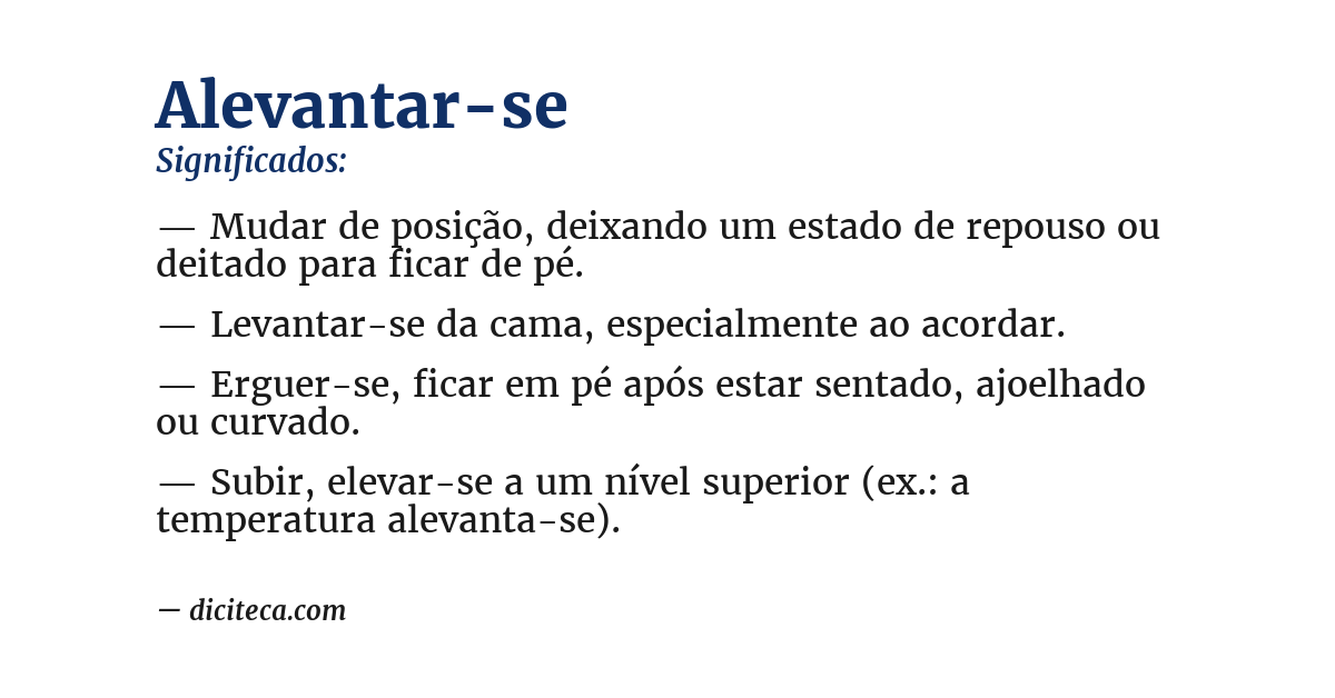 Significado de alevantar-se