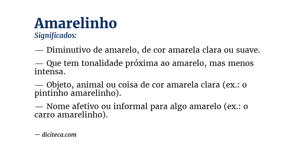 Significado de amarelinho
