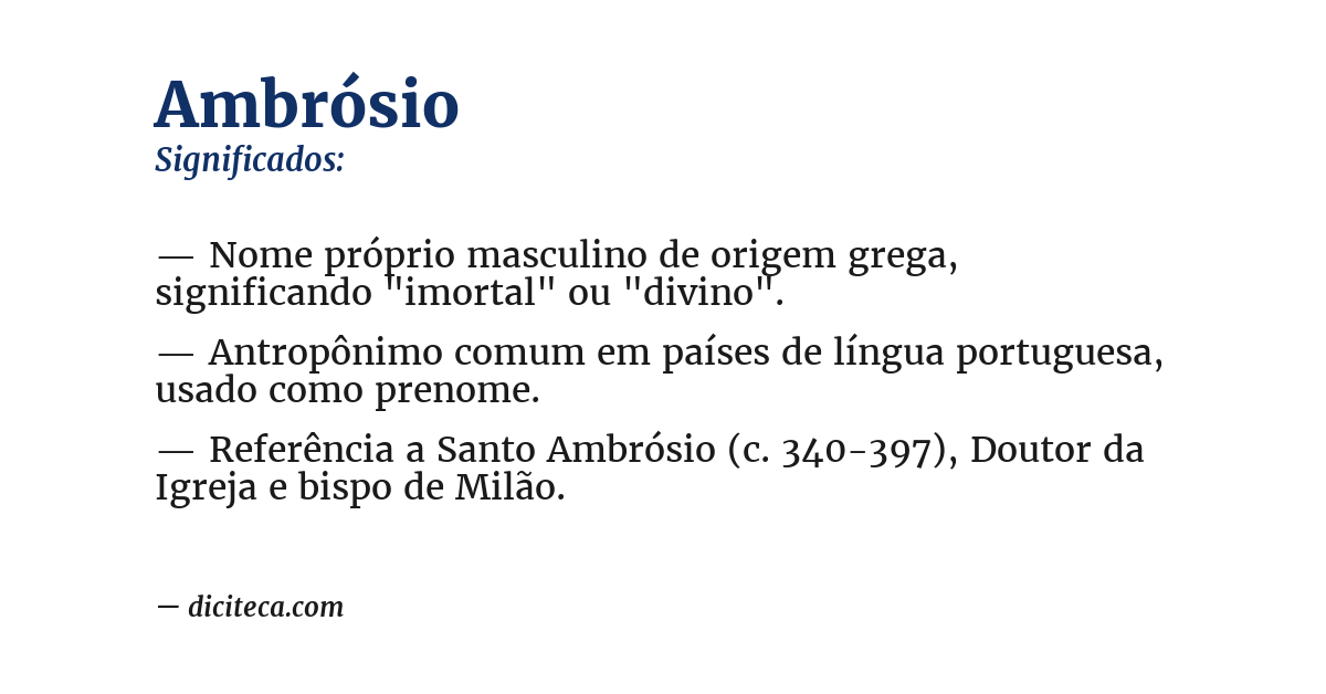 Significado de ambrósio