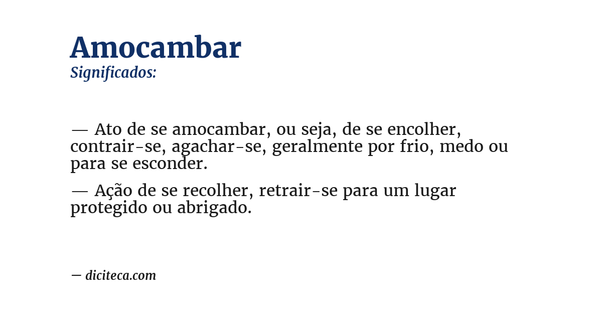 Significado de amocambar