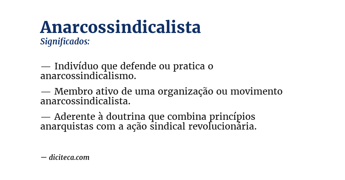 Significado de anarcossindicalista