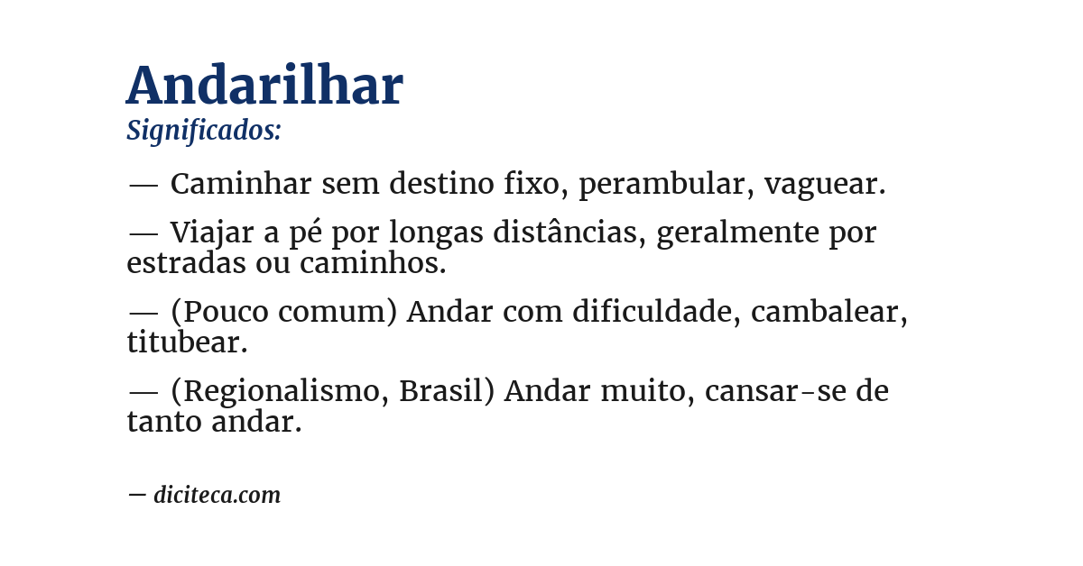 Significado de andarilhar