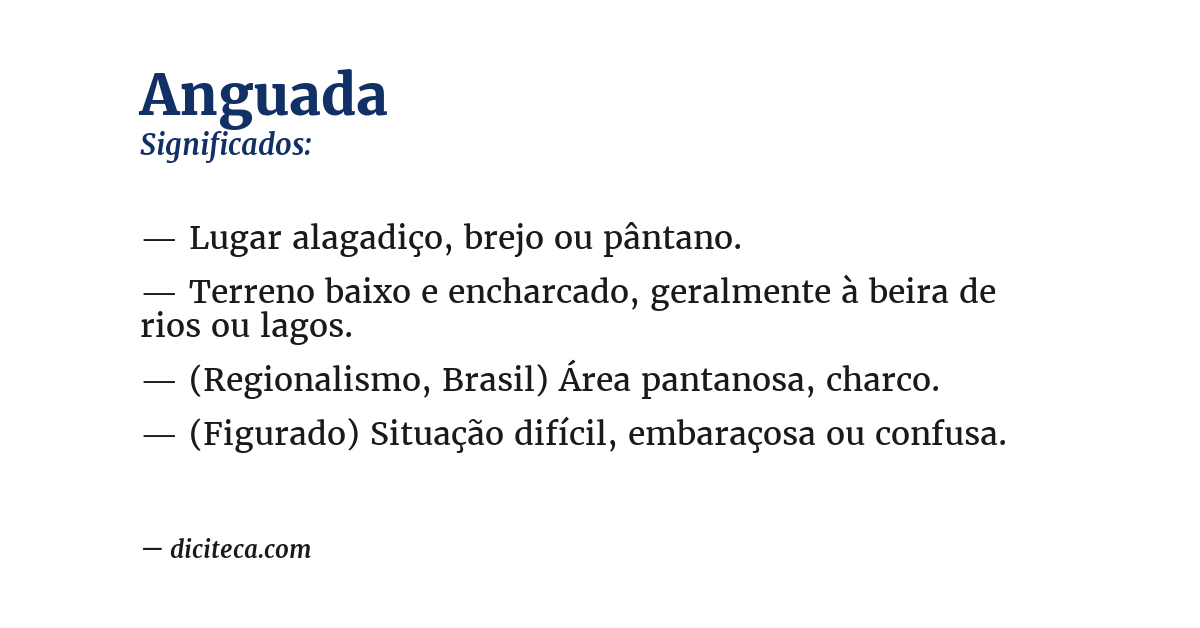 Significado de anguada