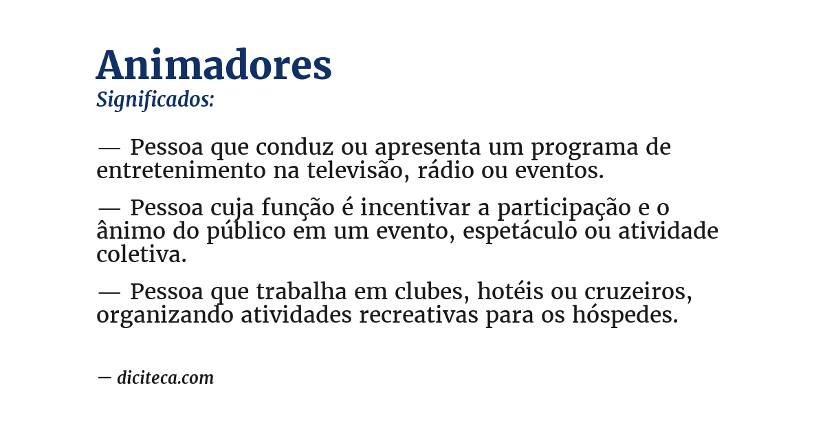 Significado de animadores