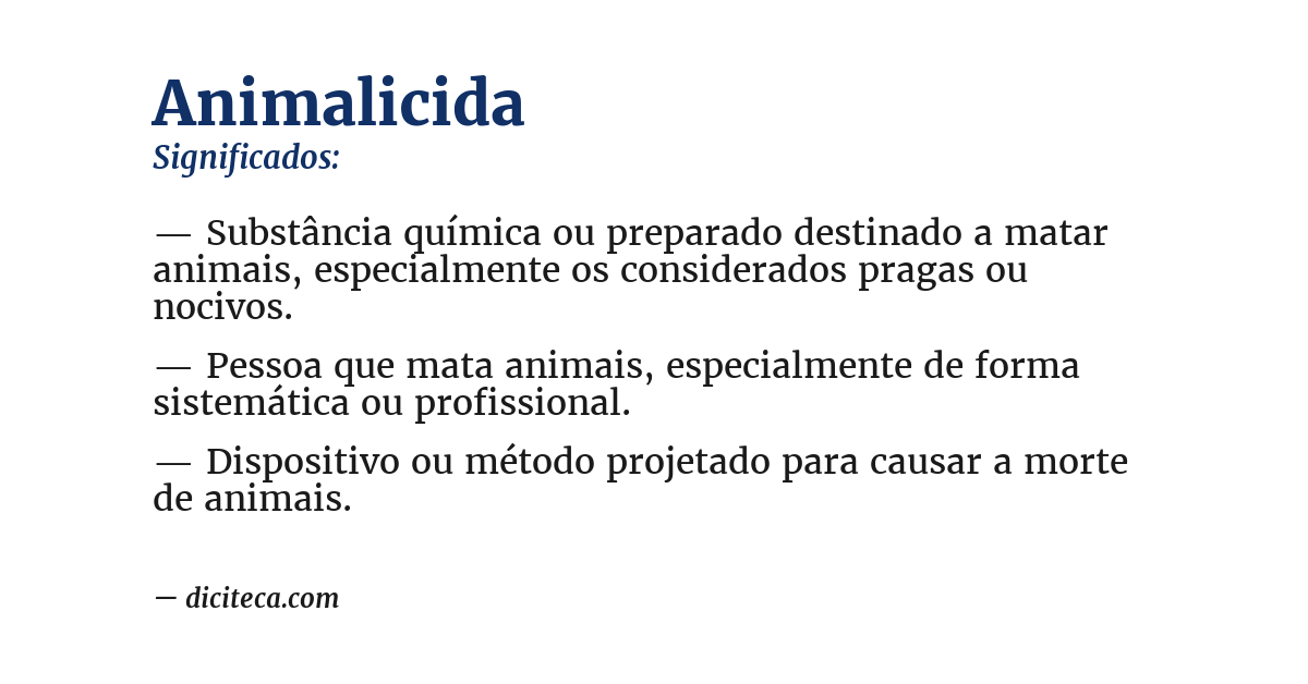 Significado de animalicida