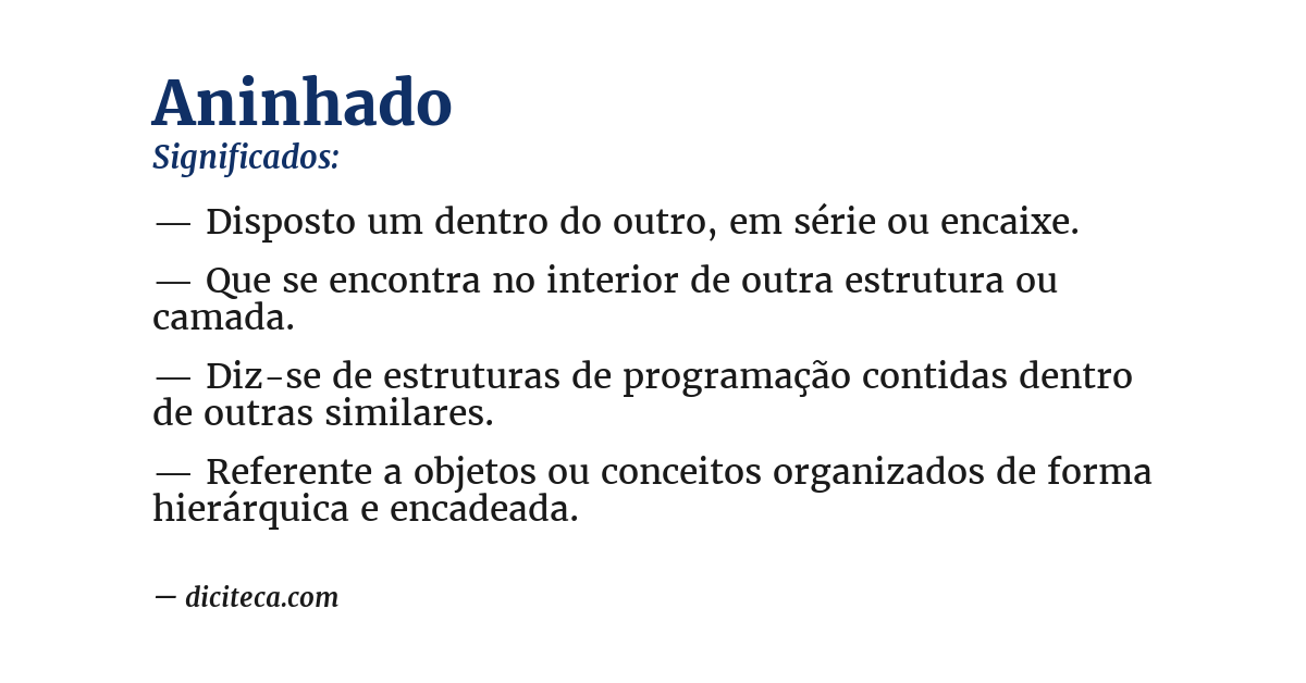 Significado de aninhado