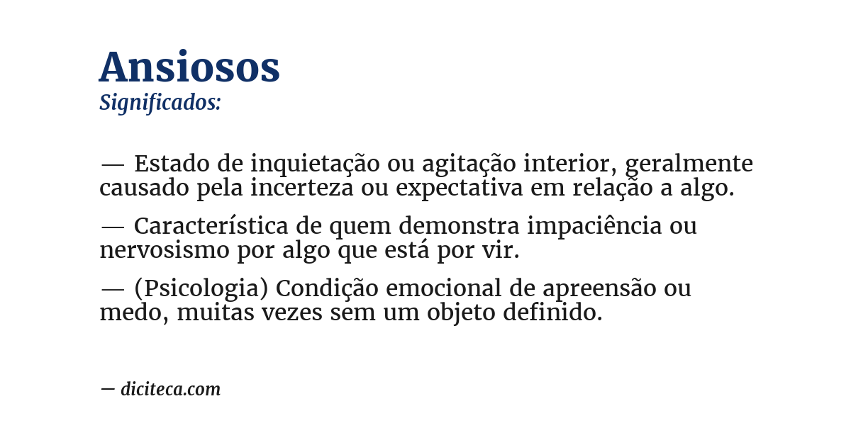 Significado de ansiosos