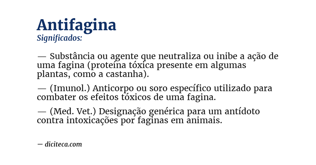 Significado de antifagina