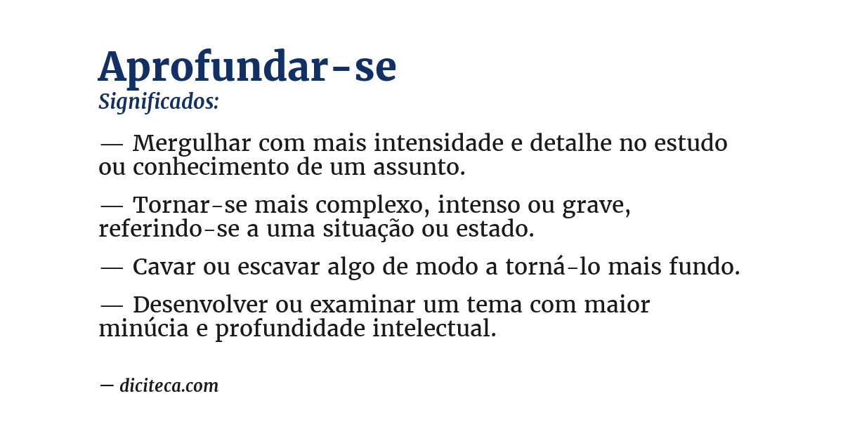 Significado de aprofundar-se
