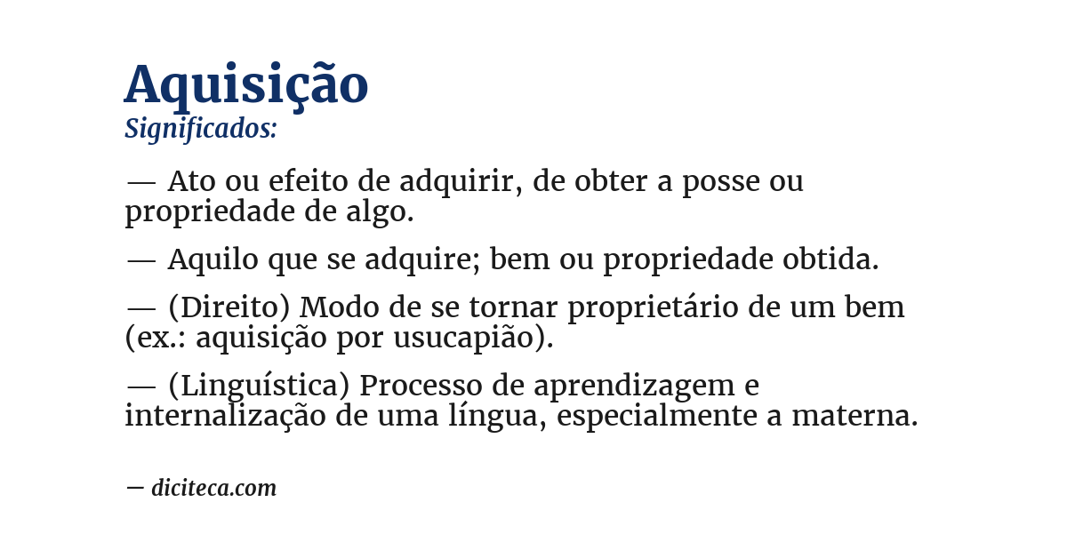 Significado de aquisição
