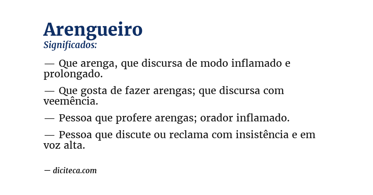 Significado de arengueiro