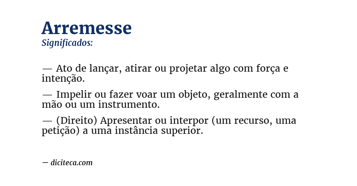 Significado de arremesse