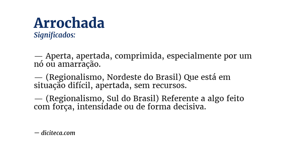 Significado de arrochada