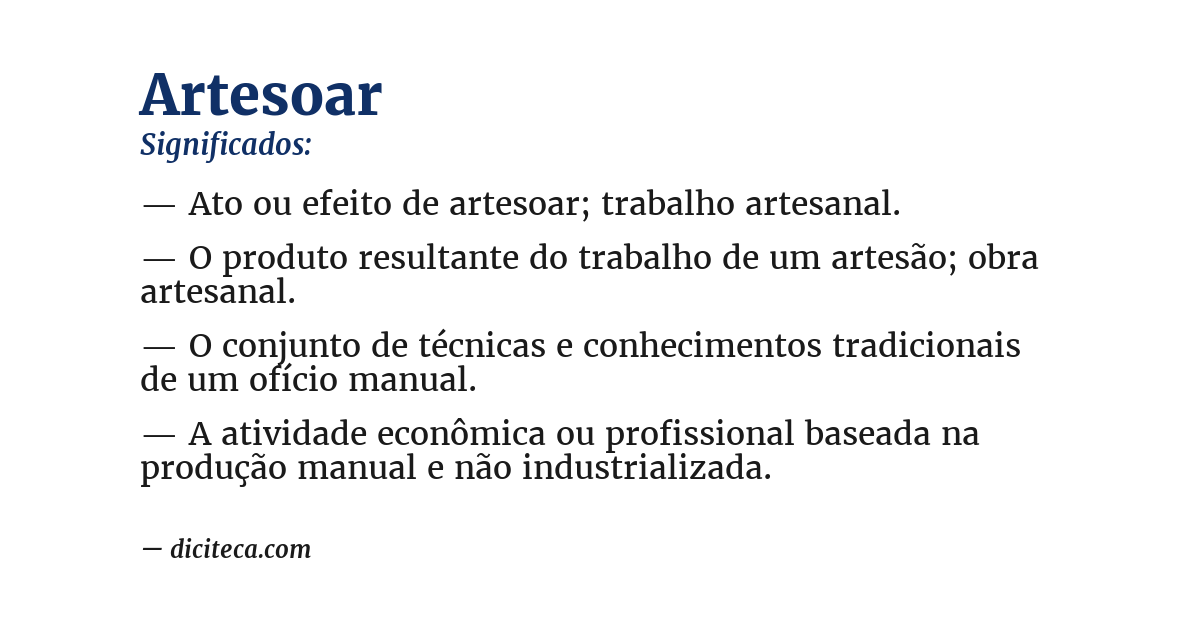 Significado de artesoar