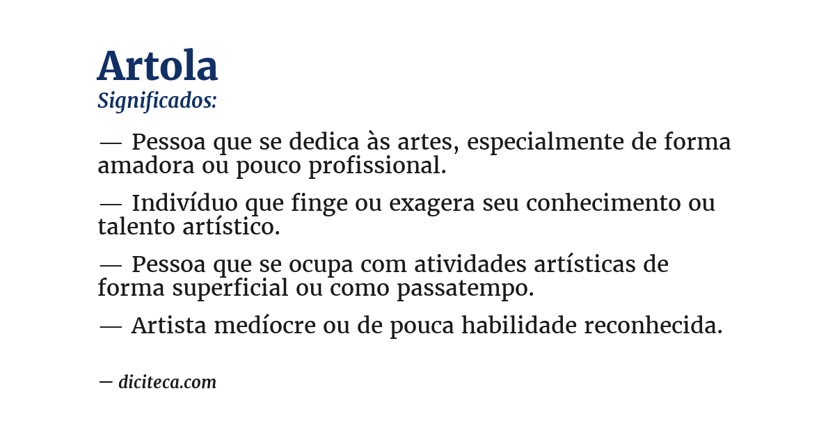 Significado de artola