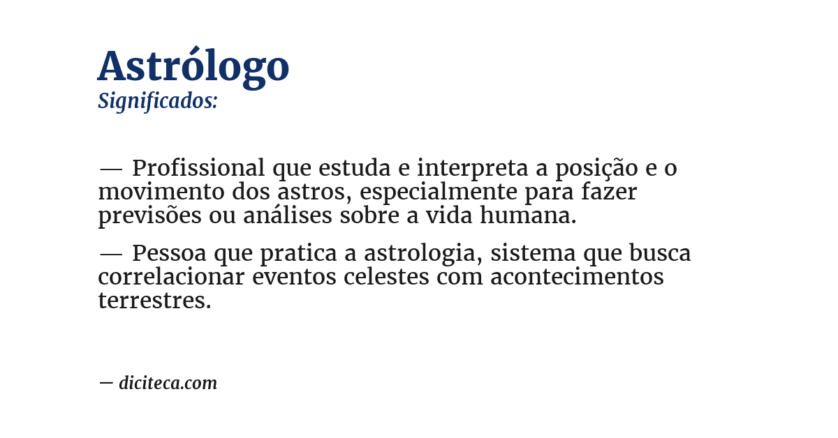 Significado de astrólogo