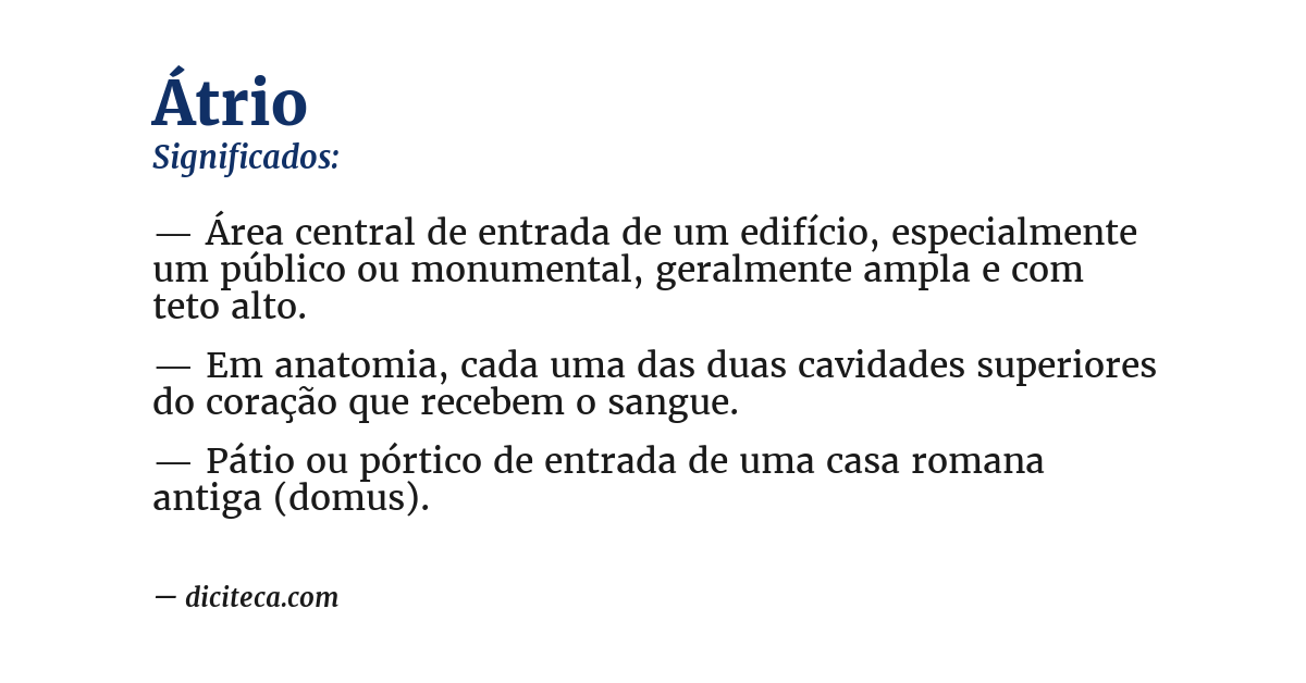 Significado de átrio