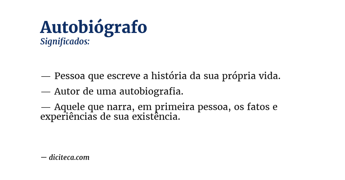 Significado de autobiógrafo