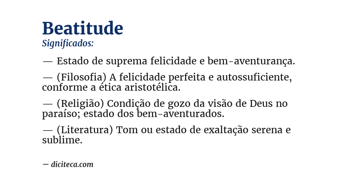 Significado de beatitude