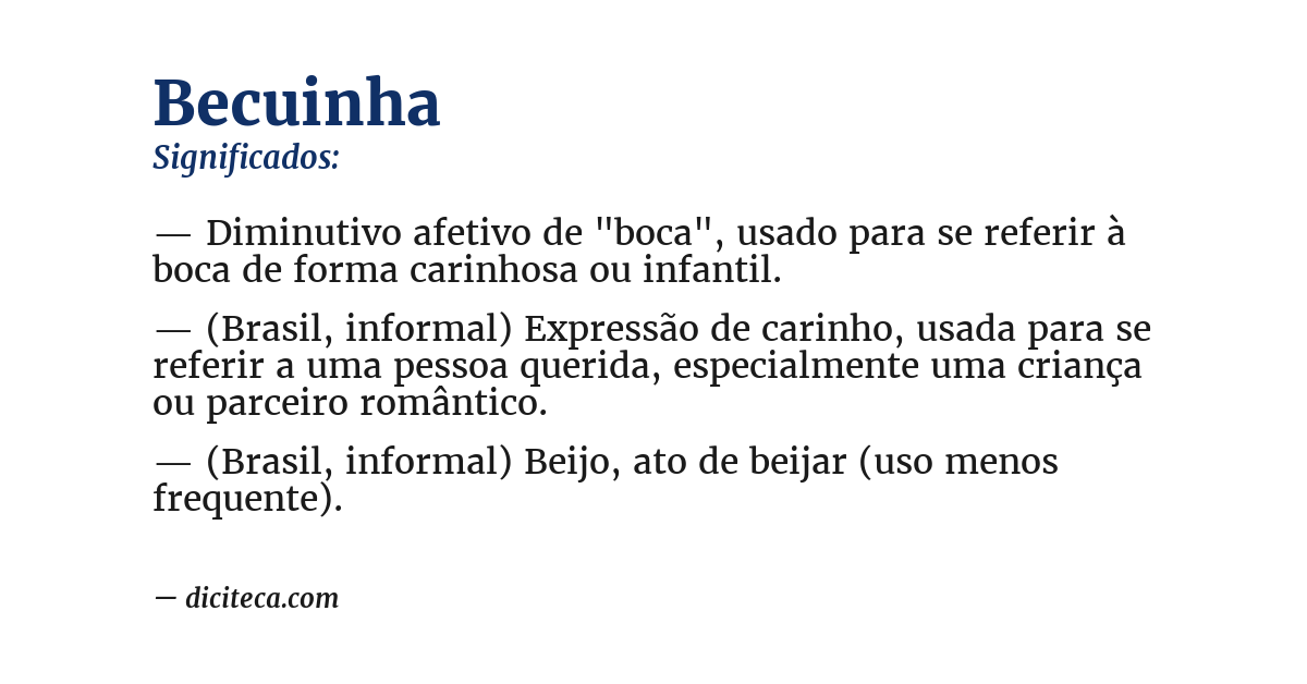 Significado de becuinha
