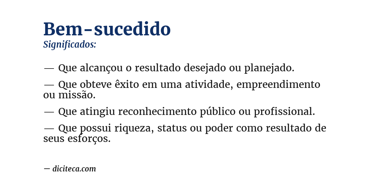 Significado de bem-sucedido