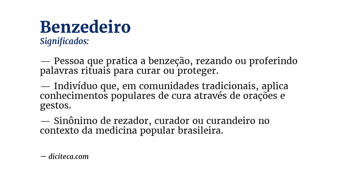 Significado de benzedeiro
