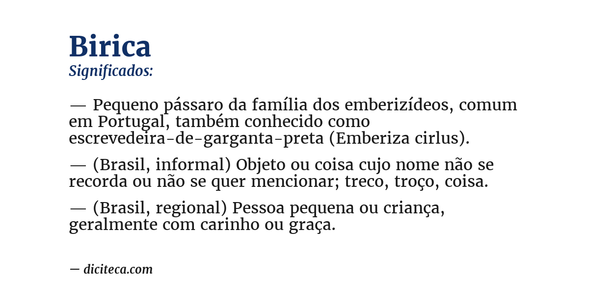 Significado de birica