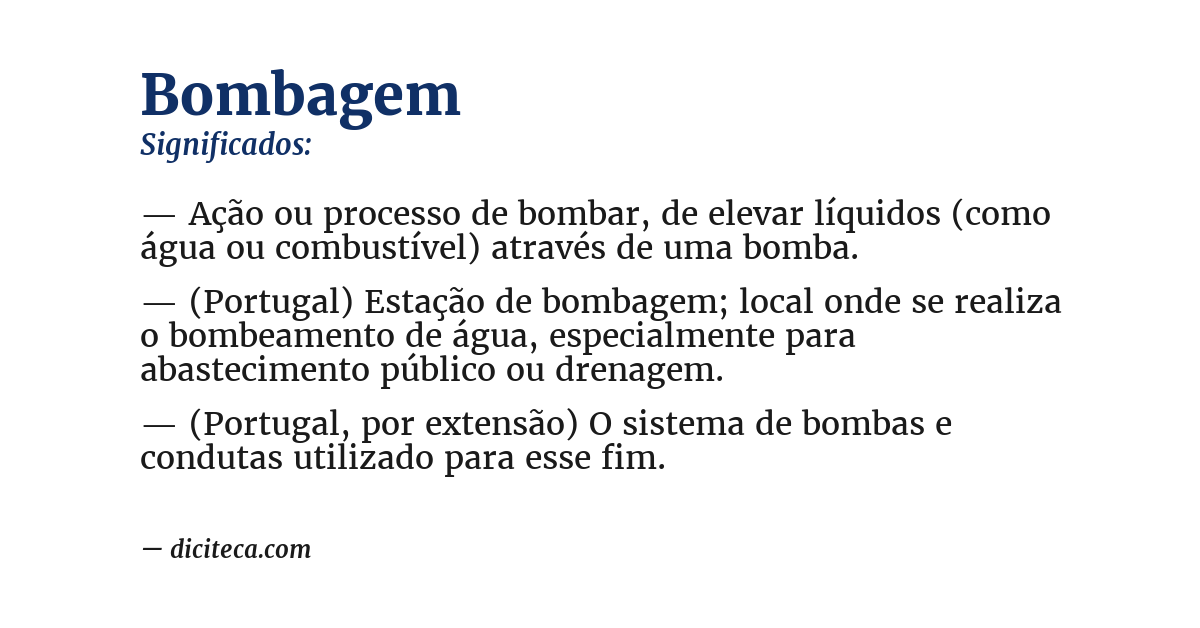 Significado de bombagem