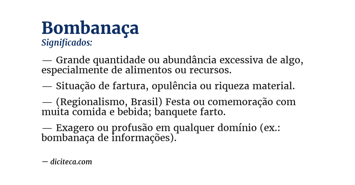 Significado de bombanaça