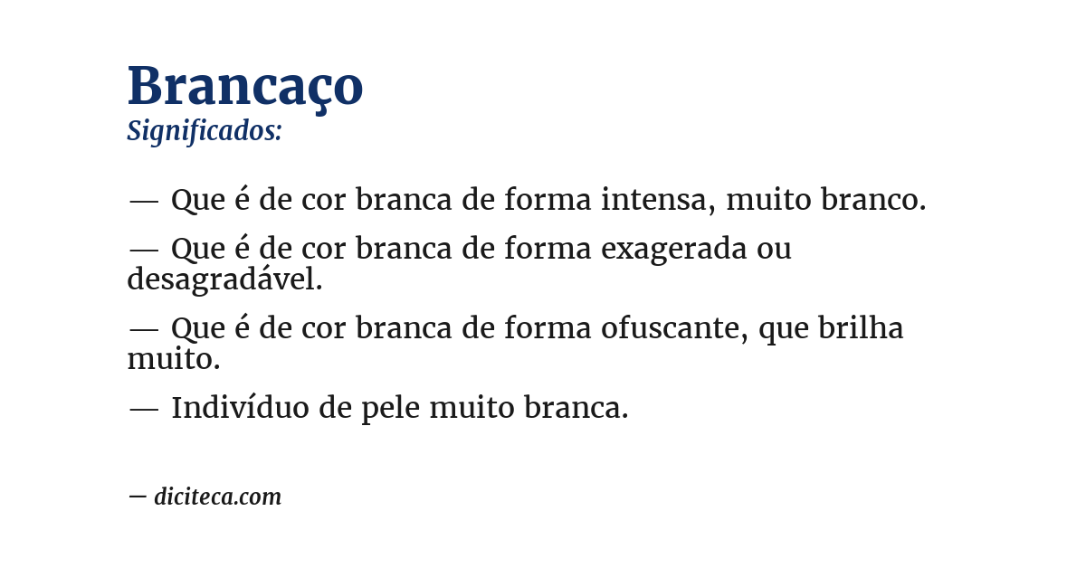 Significado de brancaço