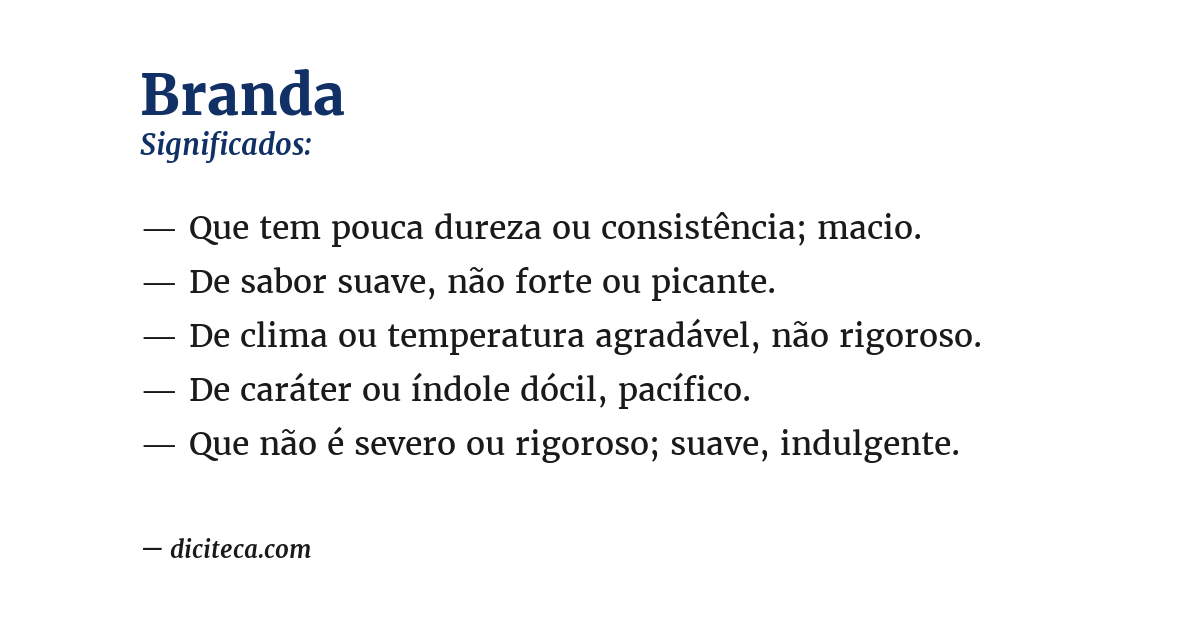 Significado de branda