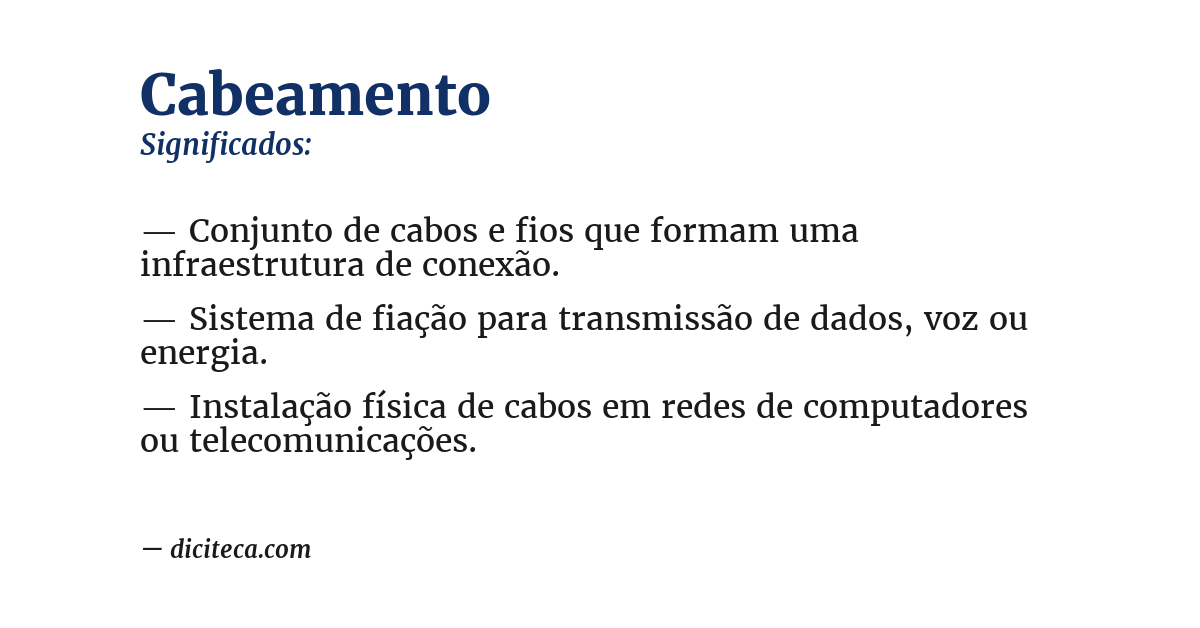Significado de cabeamento