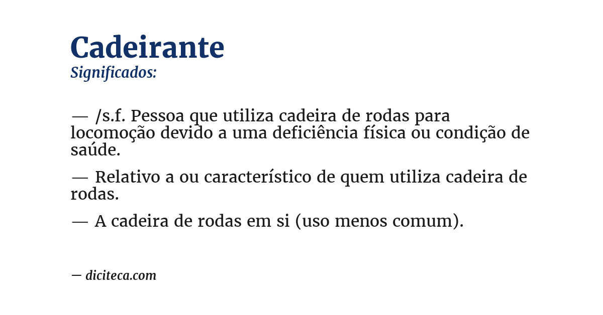 Significado de cadeirante