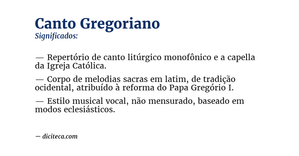 Significado de canto gregoriano