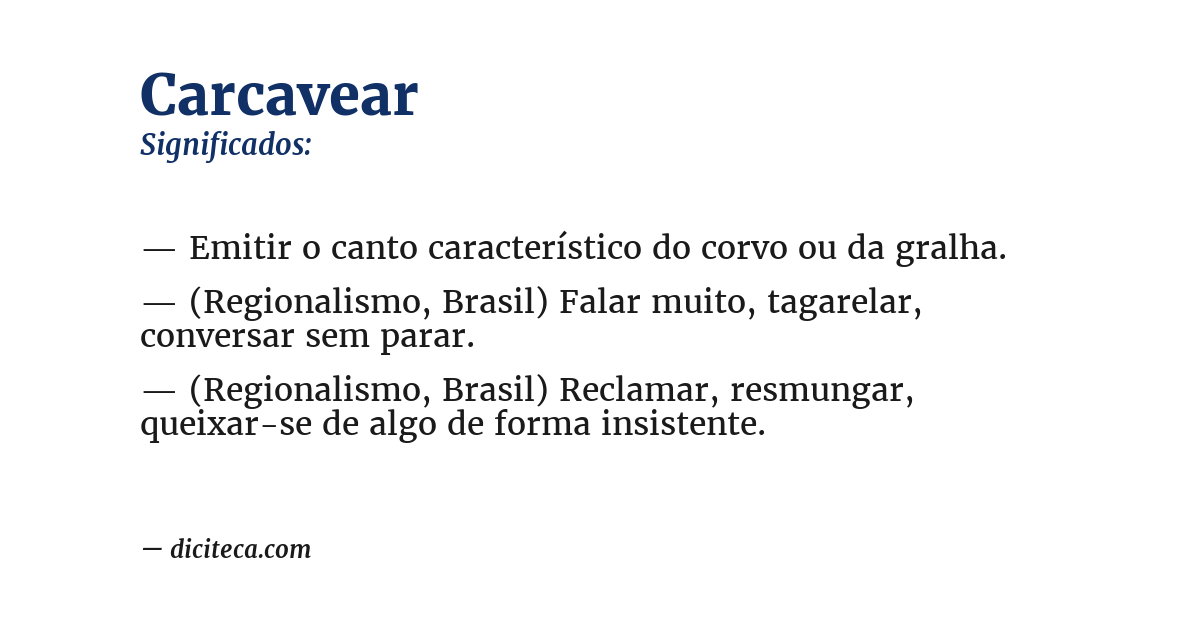 Significado de carcavear
