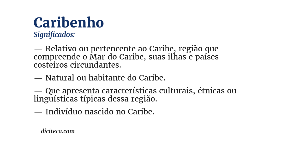 Significado de caribenho