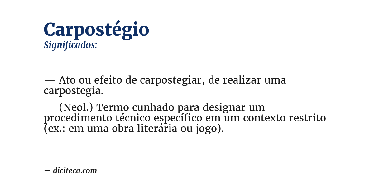 Significado de carpostégio