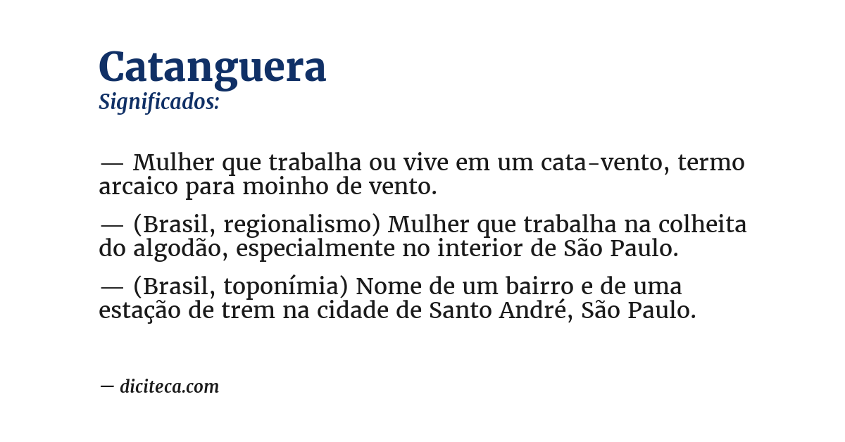 Significado de catanguera